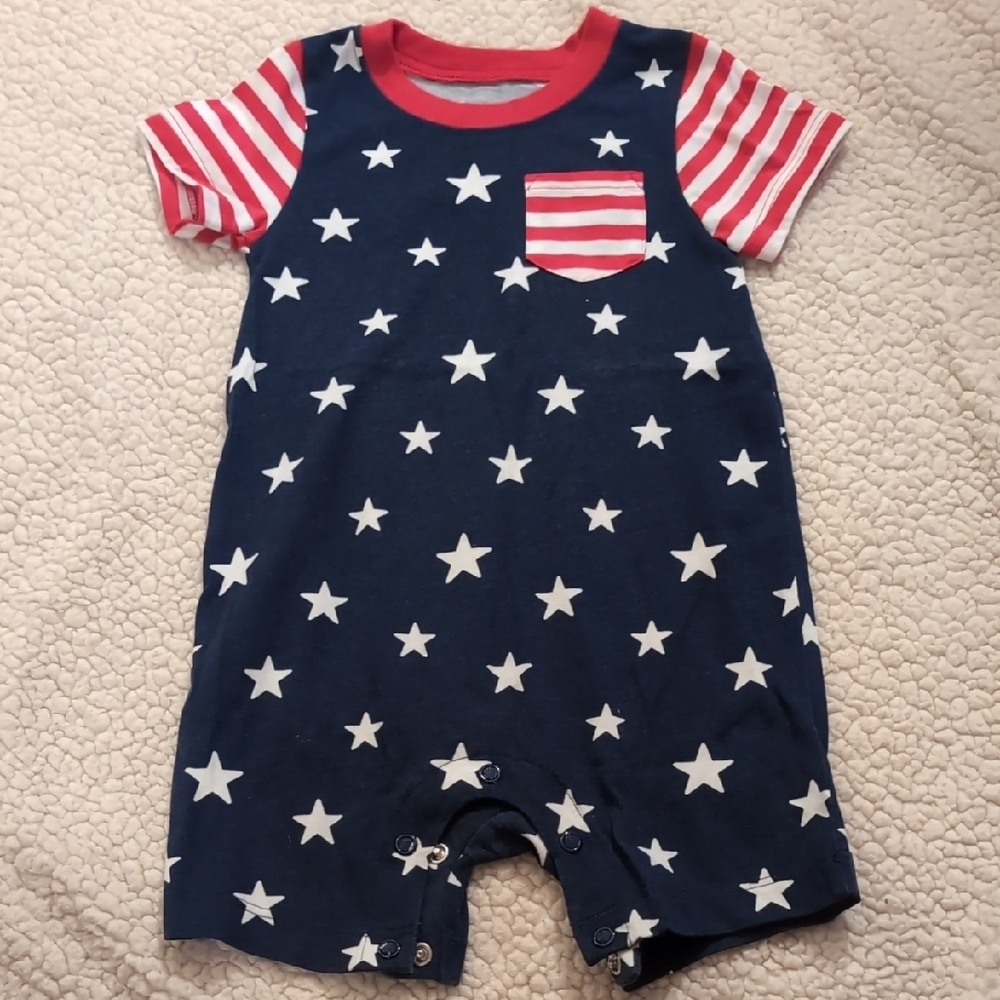 Celebrate It Patriotic Red and White Bodysuit Festive Design